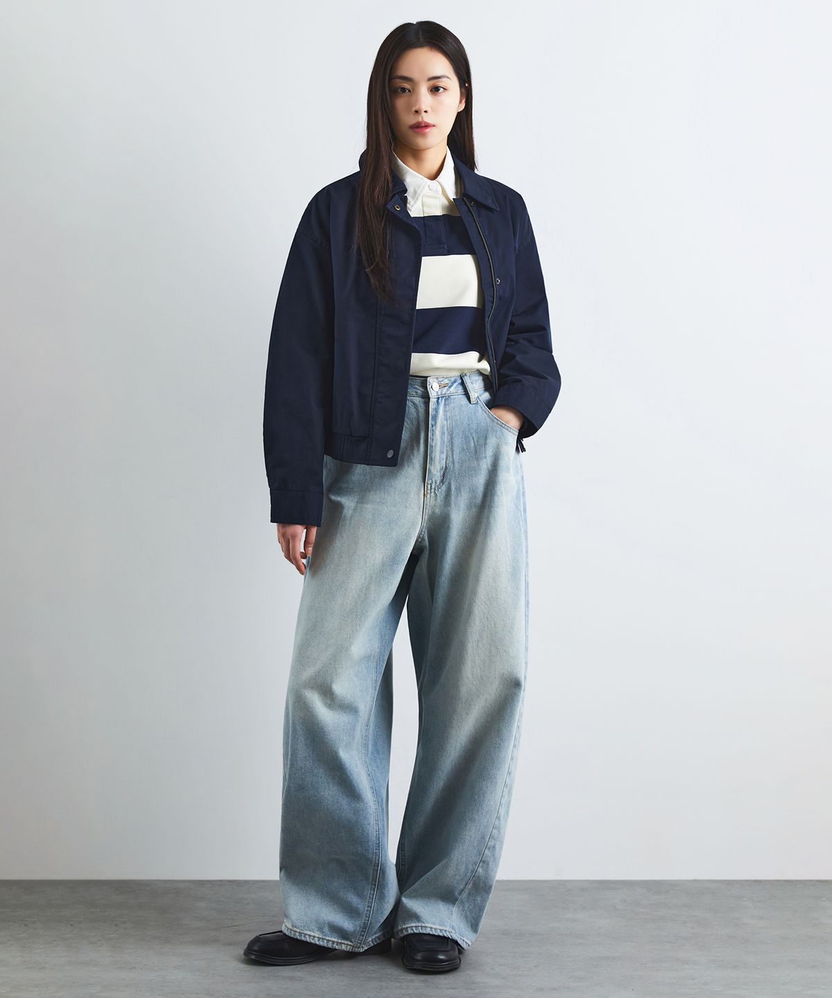 스파오(SPAO) 여성 벌룬 와이드 진_SPTJG23G53