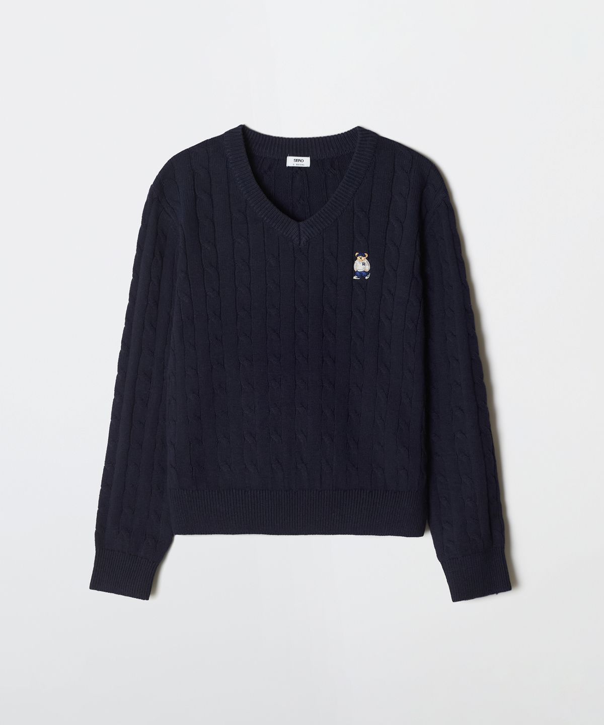 스파오(SPAO) (우디) 케이블 브이넥 스웨터_SPKWG12G50