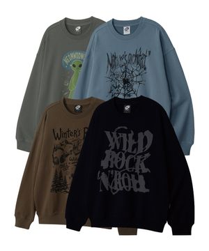 [2PACK] WILD 그래픽 오버핏 맨투맨_4 Style