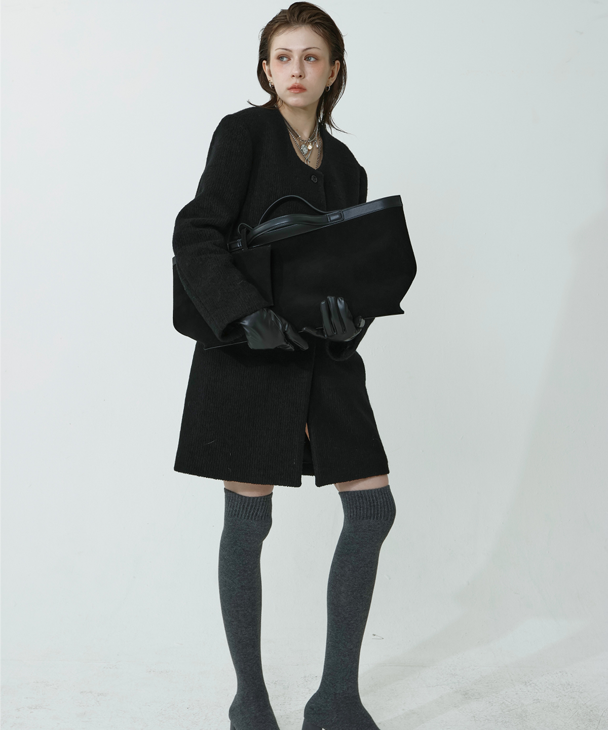러벤티나(LOVENTINA) 울라이크 롱코트_블랙