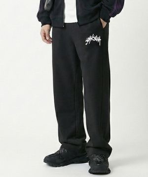 P.S 스마일 로고 스웨트 팬츠 블랙