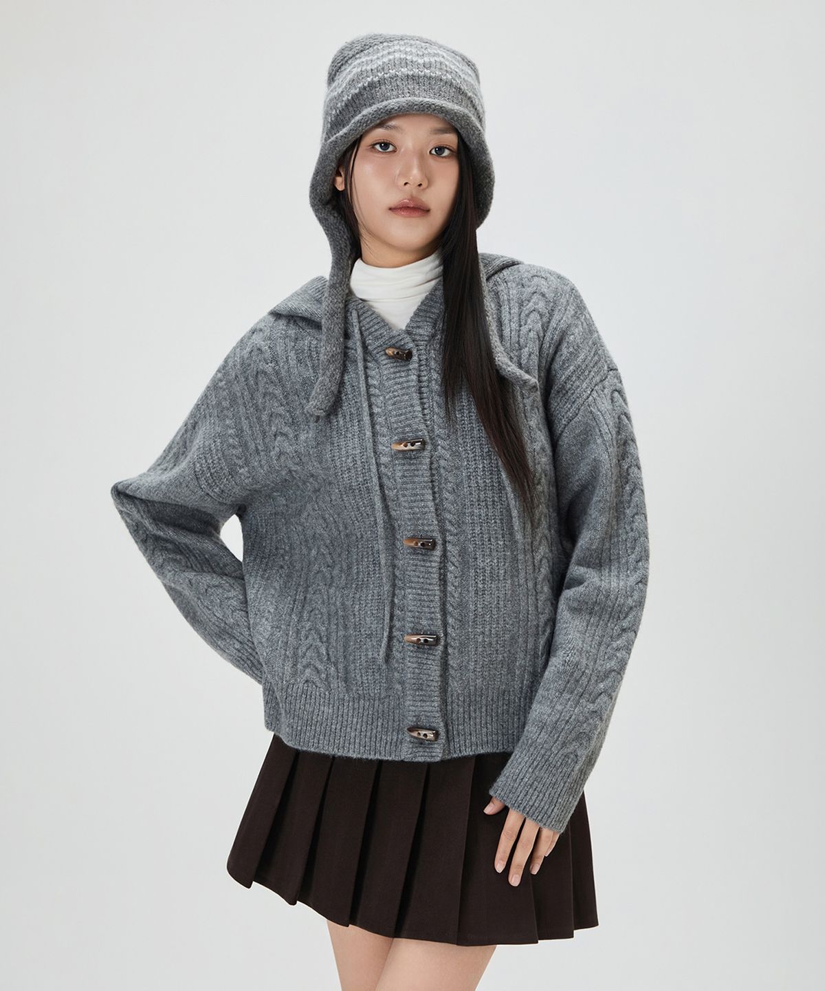 미쏘(MIXXO) 패턴 니트 비니_MIAACG15SS