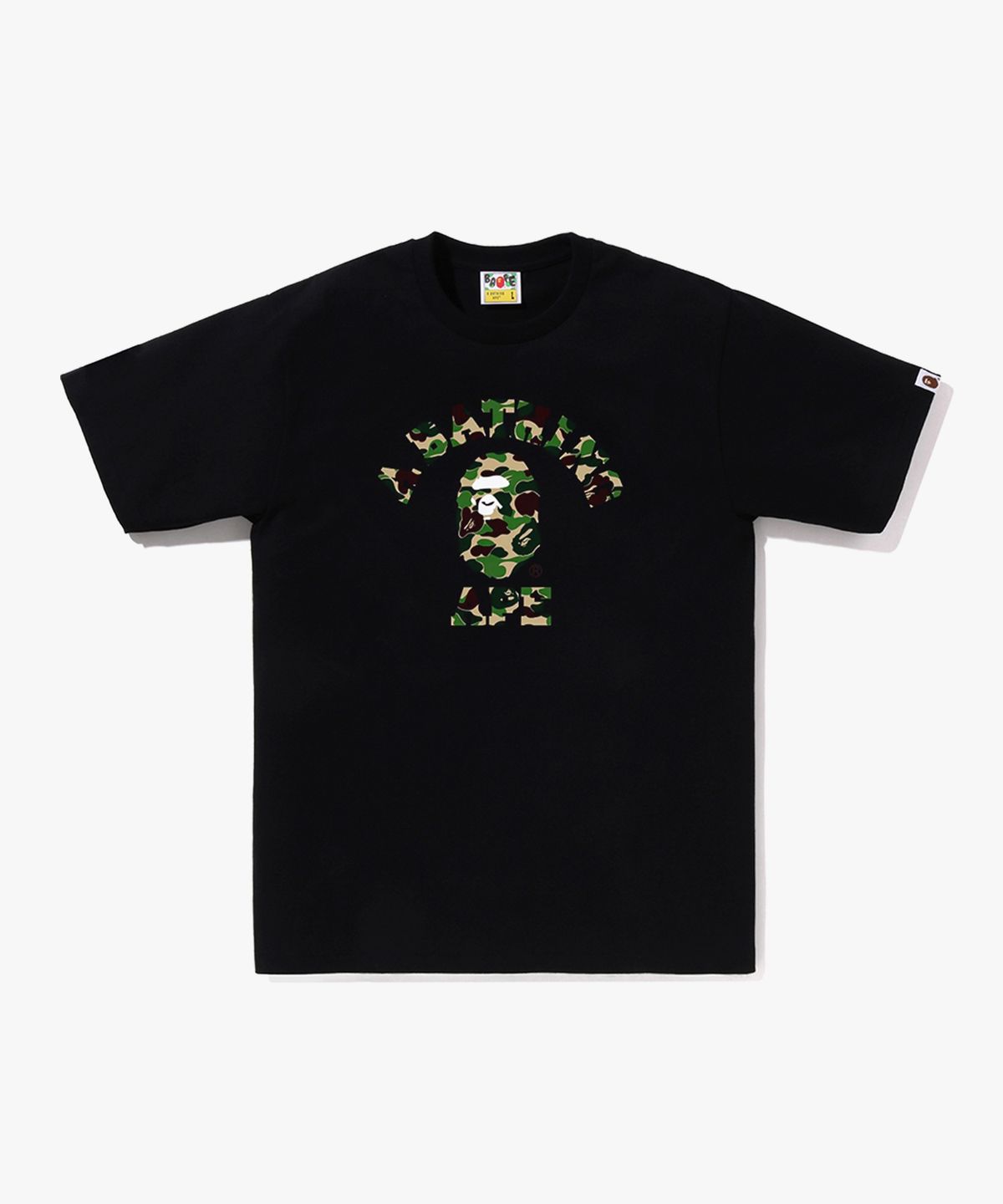 베이프(BAPE) ABC 카모 콜리지 티셔츠(M) BLACK/GREEN