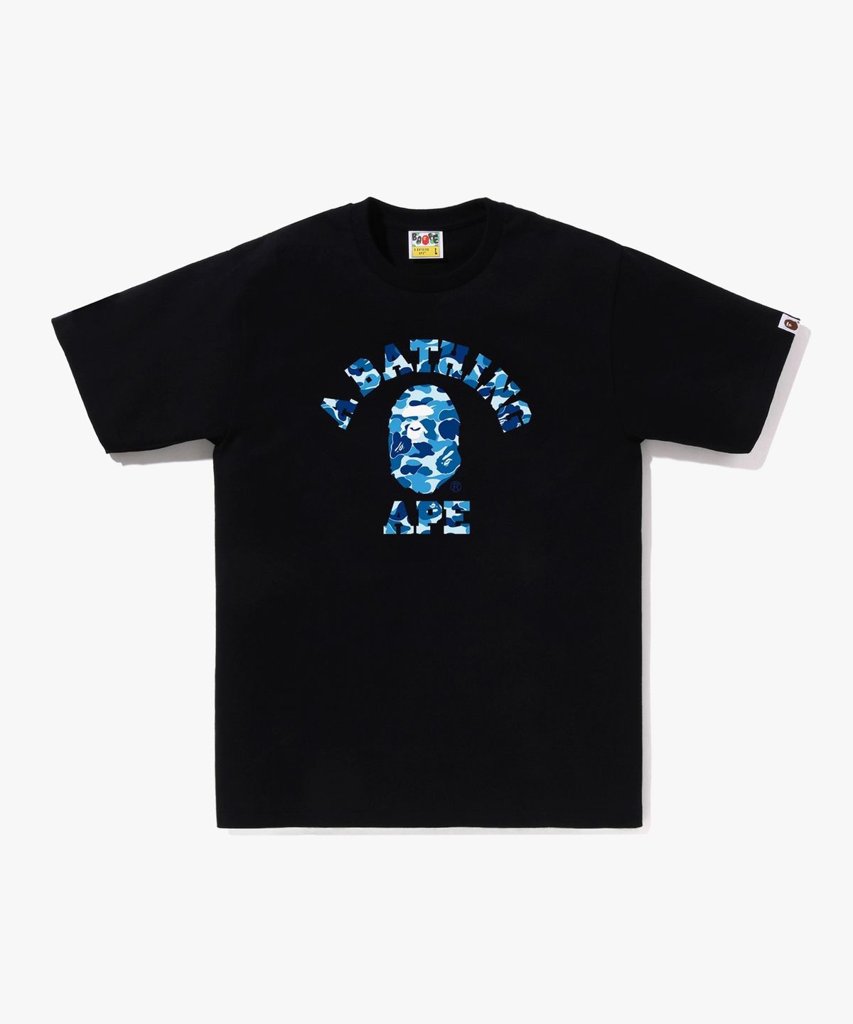 베이프(BAPE) ABC 카모 콜리지 티셔츠(M) BLACK/BLUE