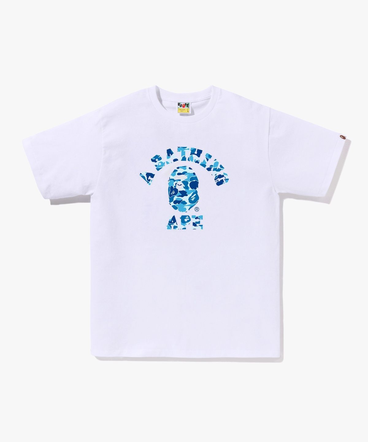 베이프(BAPE) ABC 카모 콜리지 티셔츠(M) WHITE/BLUE