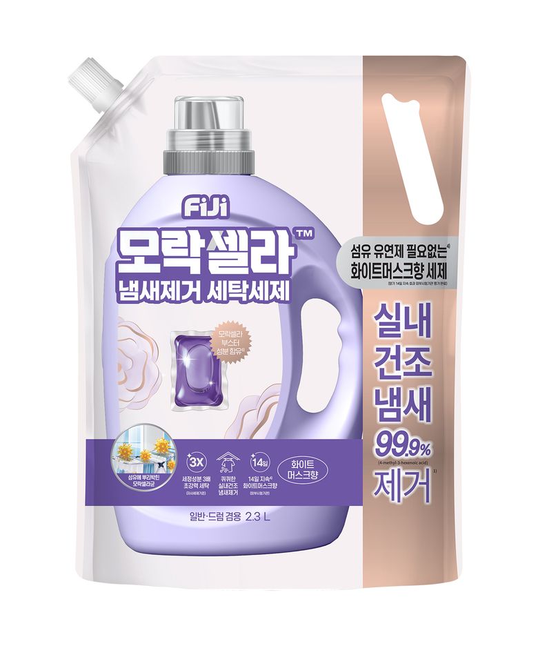 모락셀라 실내건조 냄새제거 세탁세제 리필 화이트머스크향 2.3L 일반드럼겸용