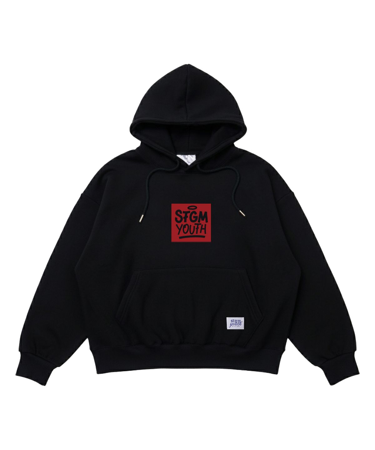스티그마(STIGMA) [STGM youth] SQUARE HOODIE BLK