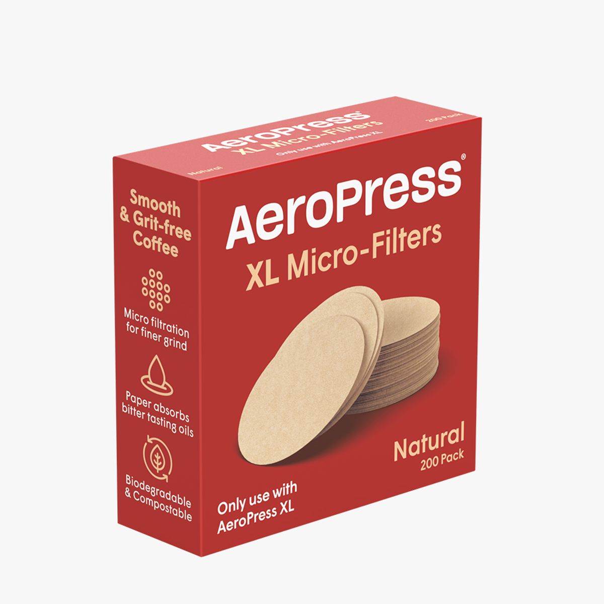 에어로프레스(AEROPRESS) 에어로프레스 XL 종이필터 (200매) 내추럴