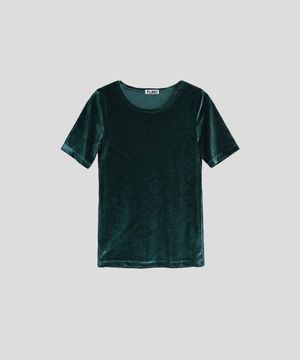 벨벳 반팔 탑 [다크그린]