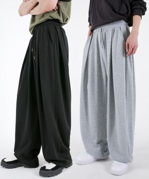 사이드턱 벌룬와이드 밴딩팬츠 3COLOR