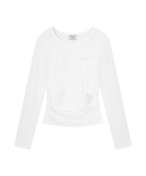 PINTUCK LOGO TEE-WHITE