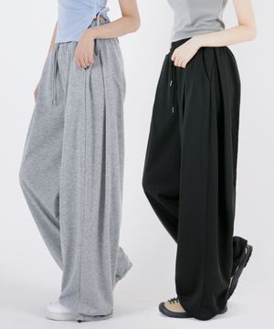 여자 핏중요 턱포인트 와이드 스트링팬츠 3COLOR