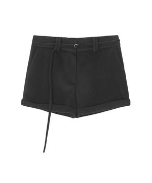 BELT ROLL-UP SHORTS-BLACK