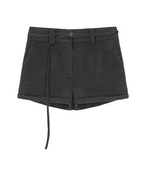 BELT ROLL-UP SHORTS-DARK GRAY