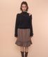 FUZZY BOAT NECK KNIT-BLACK