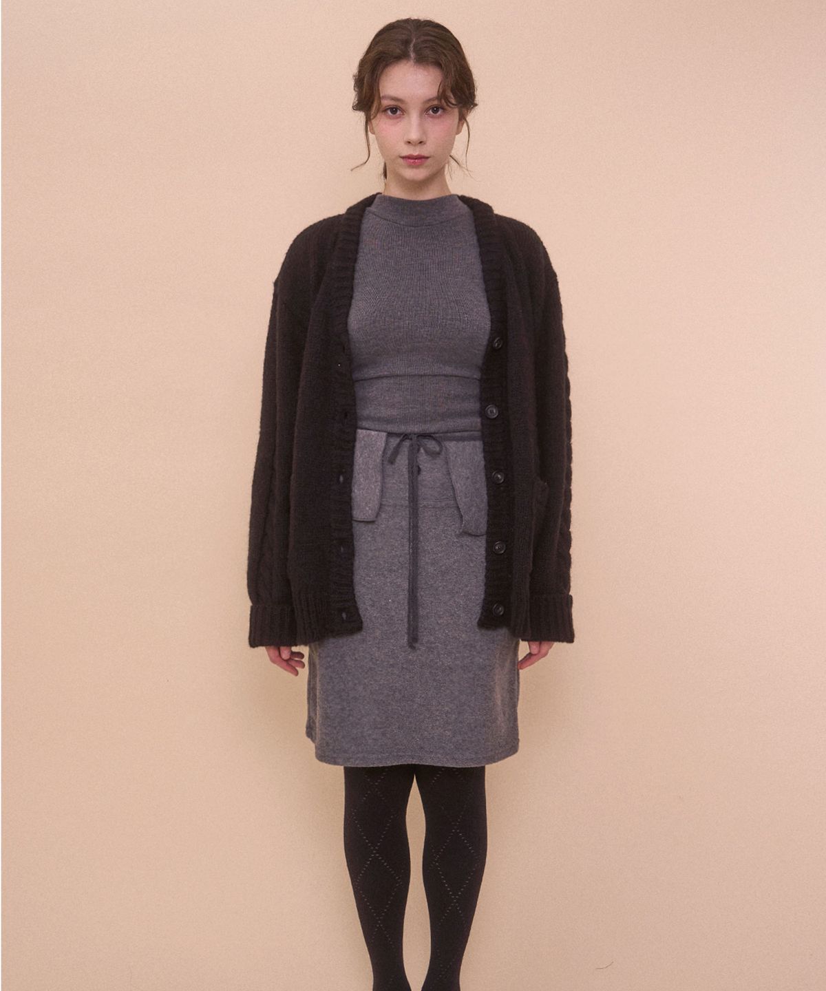 벨리아르(BELLIALEU) BOUCLE WRAP SKIRT-GRAY