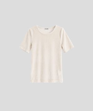 벨벳 반팔 탑 [아이보리]