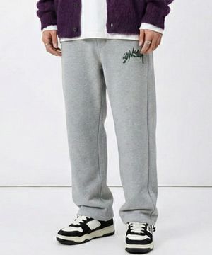P.S 스마일 로고 스웨트 팬츠 멜란지 그레이
