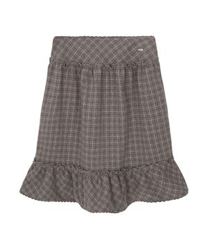 CHECK BEAR SKIRT-BROWN