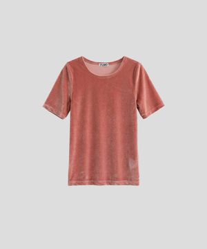 벨벳 반팔 탑 [핑크]