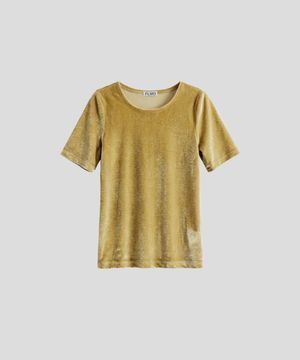 벨벳 반팔 탑 [올리브]