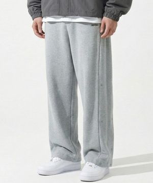 프리미엄 시그너처 로고 스냅 팬츠 멜란지