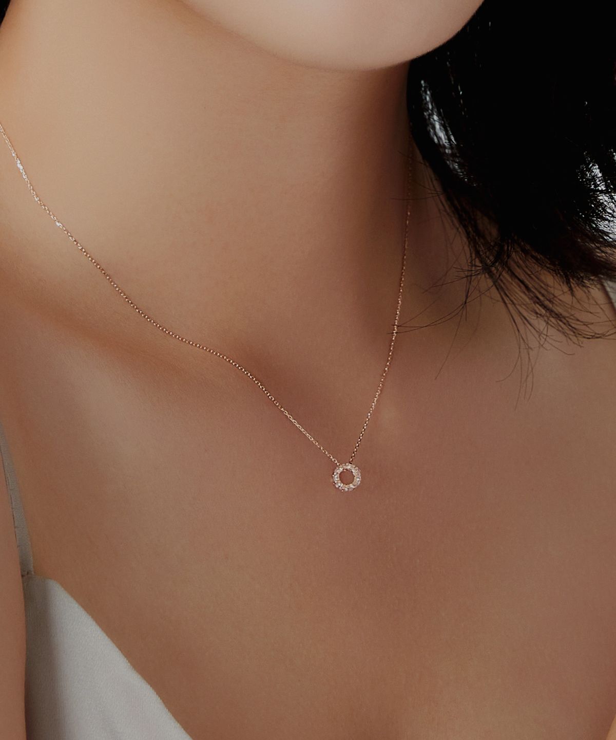 엘렌쥬얼리(HELENE JEWELRY) 14K 샤이니 큐빅 링 목걸이