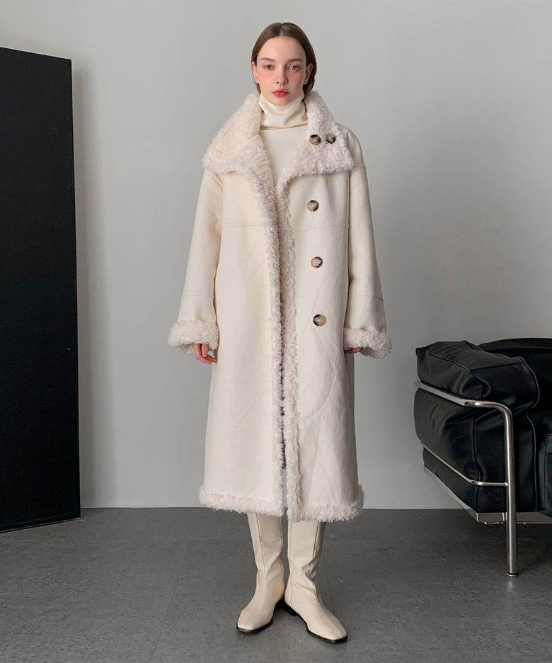 Reversible Faux Leather Fur Long Mustang (3colors)