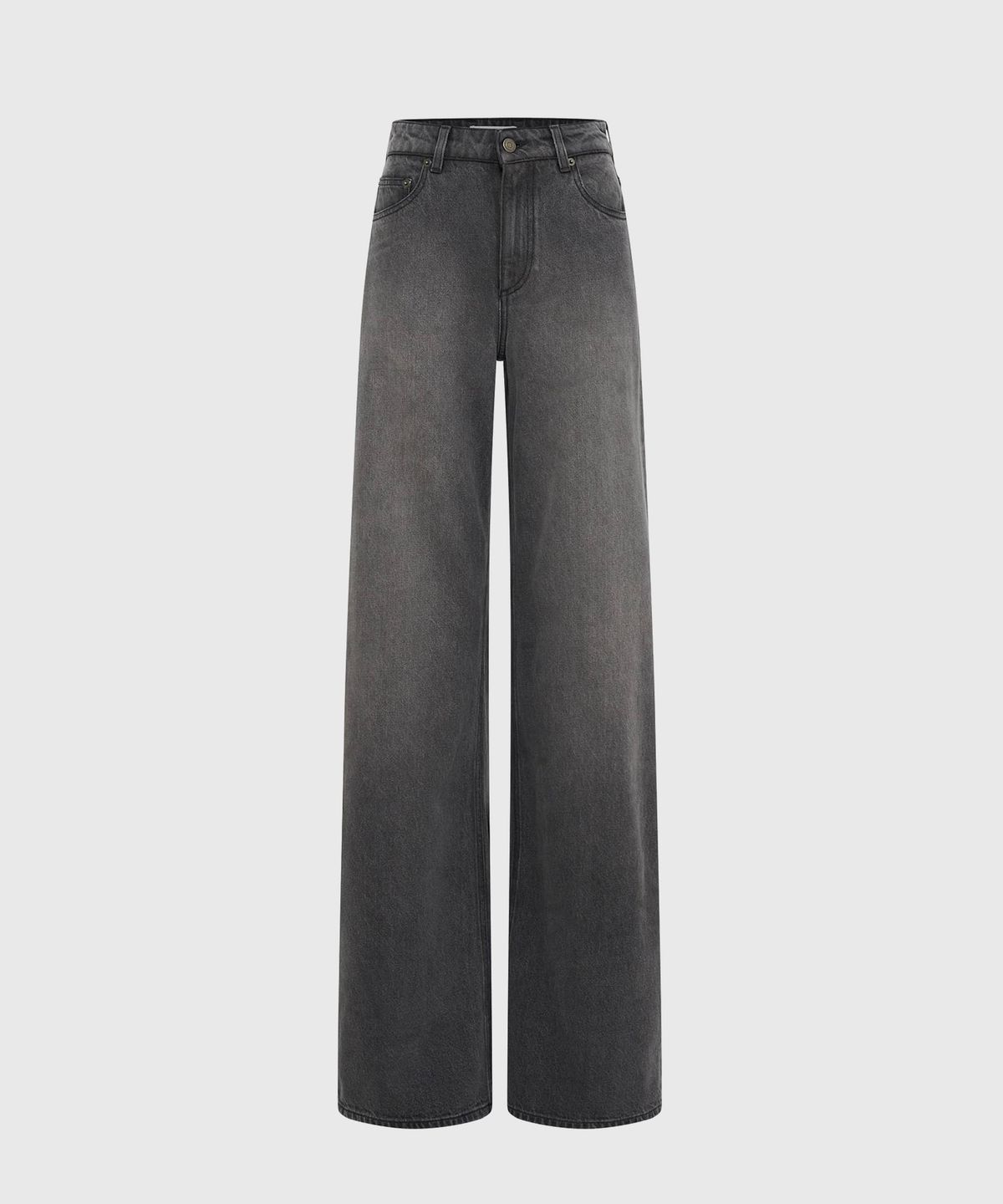 마린 세르(MARINE SERRE) (W) 문 레이저 그레이 워시 데님 배기 진 다크 그레이 MOON LASER GREY WASH DENIM BAGGY JEANS GR90 DARK GREY