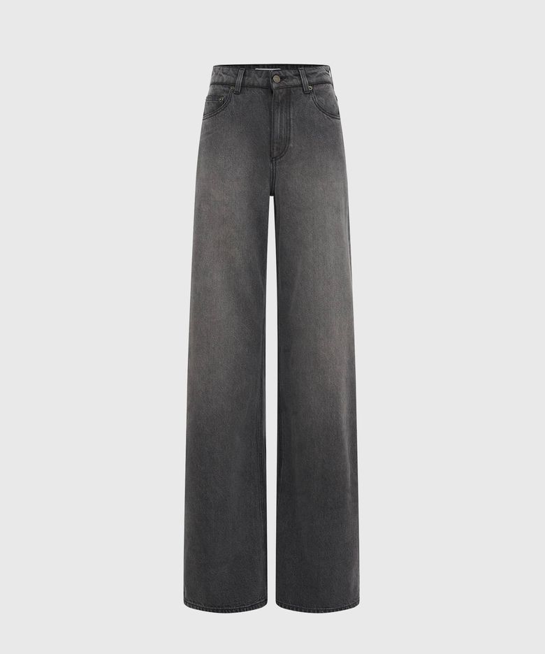 (W) 문 레이저 그레이 워시 데님 배기 진 다크 그레이 MOON LASER GREY WASH DENIM BAGGY JEANS GR90 DARK GREY