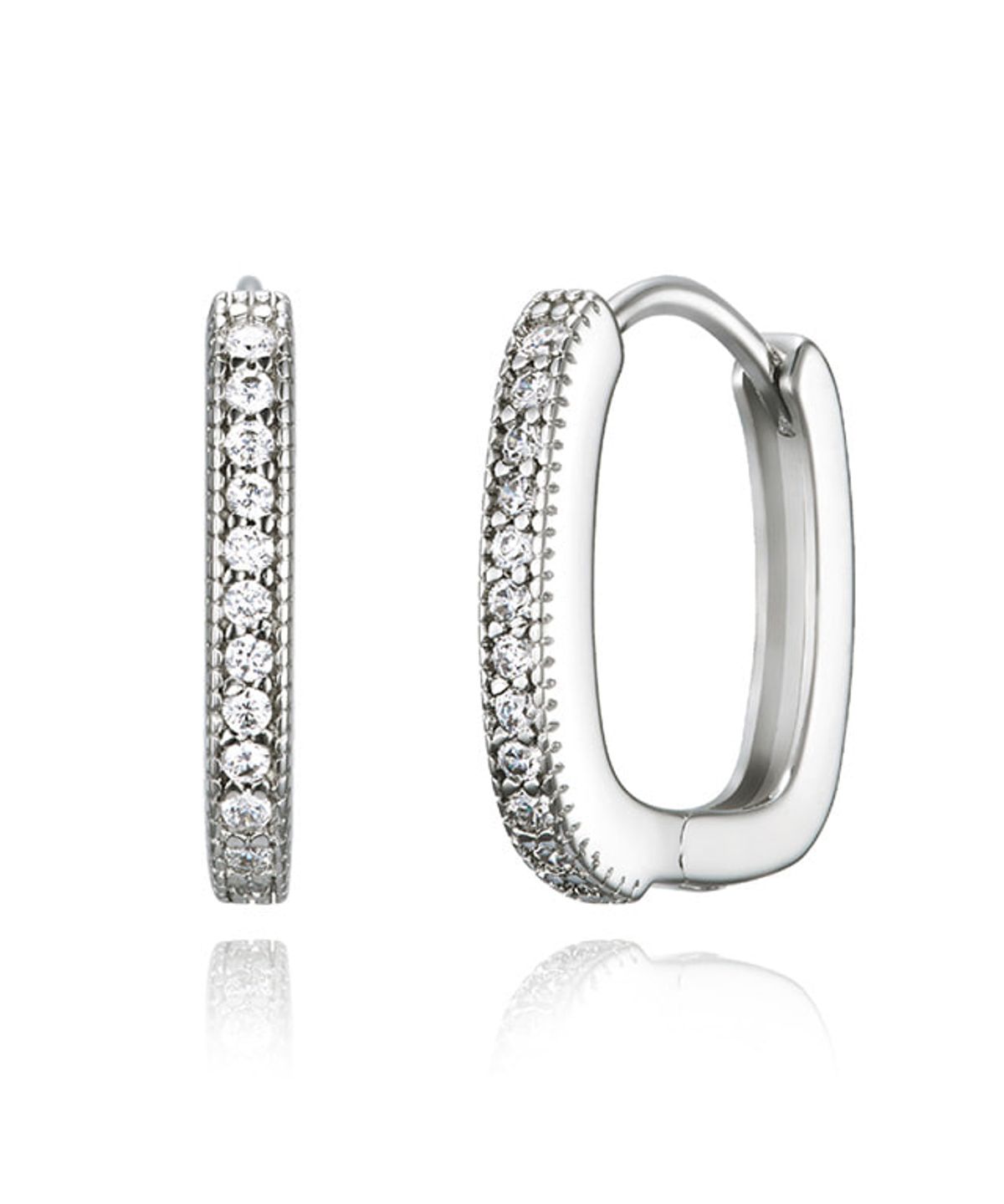 가이거주얼리(GEIGERJEWELRY) 스퀘어 라인 원터치 링 귀걸이 GISVEE135 (실버925 PIN)