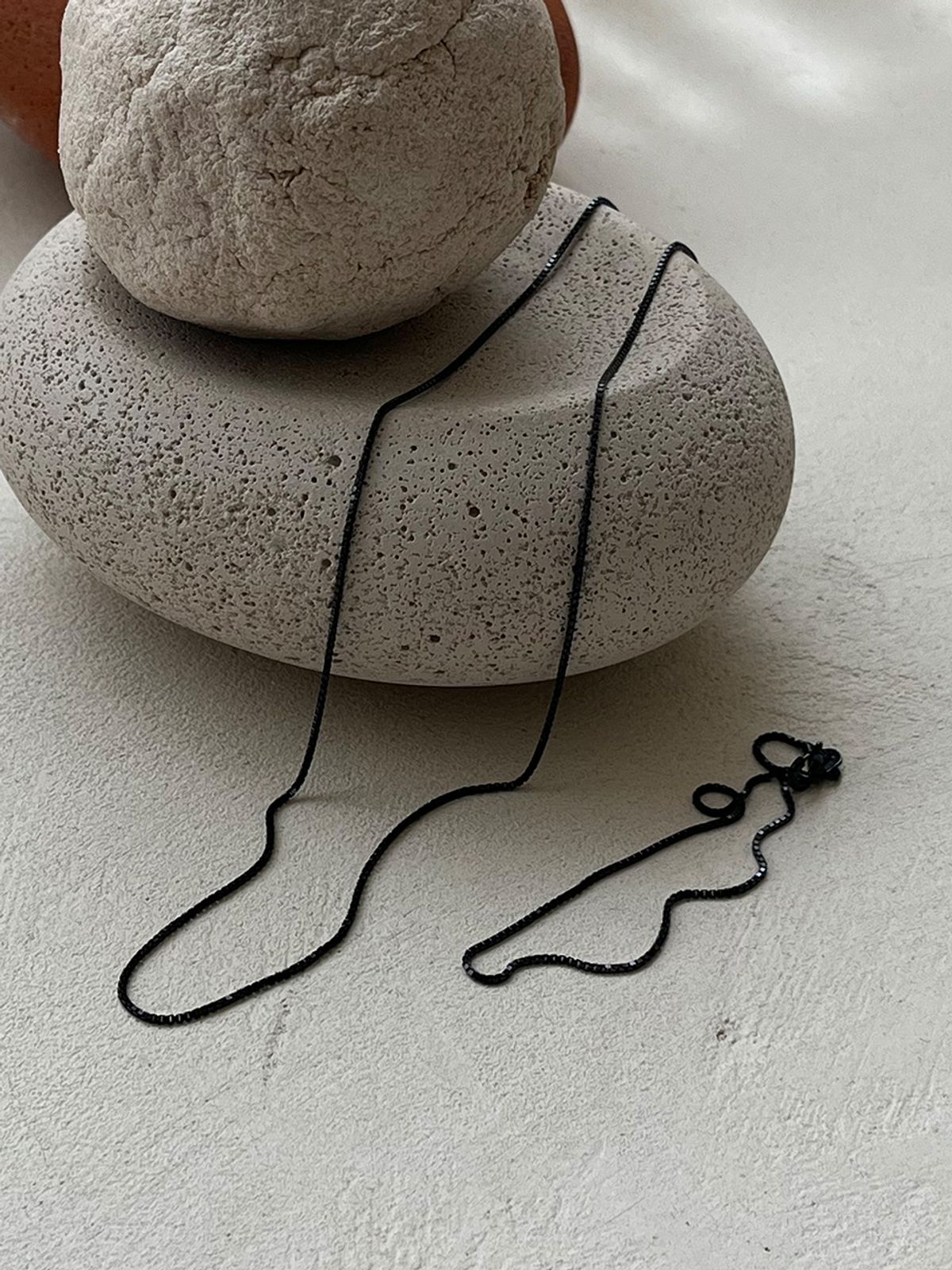 레트로핑거(RETROFINGER) silver925 Black Box Necklace #SN344