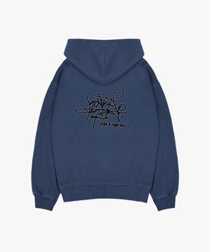 타이거JK 블러 피그먼트 다잉 후드 스웨트셔츠 GJK258-114 블루