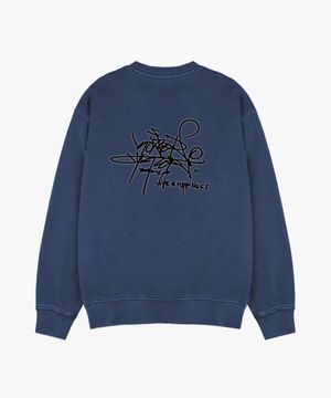 타이거JK 블러 피그먼트 다잉 스웨트셔츠 GJK258-113 블루