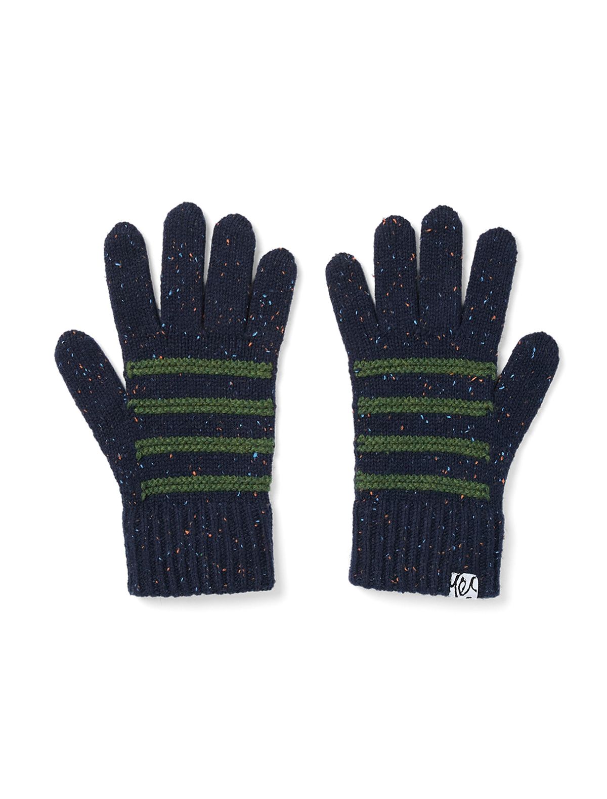 예스아이씨(YESEYESEE) Stripe Knit Gloves Navy