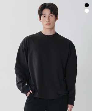 헤비 코튼 무지 오버핏 롱슬리브