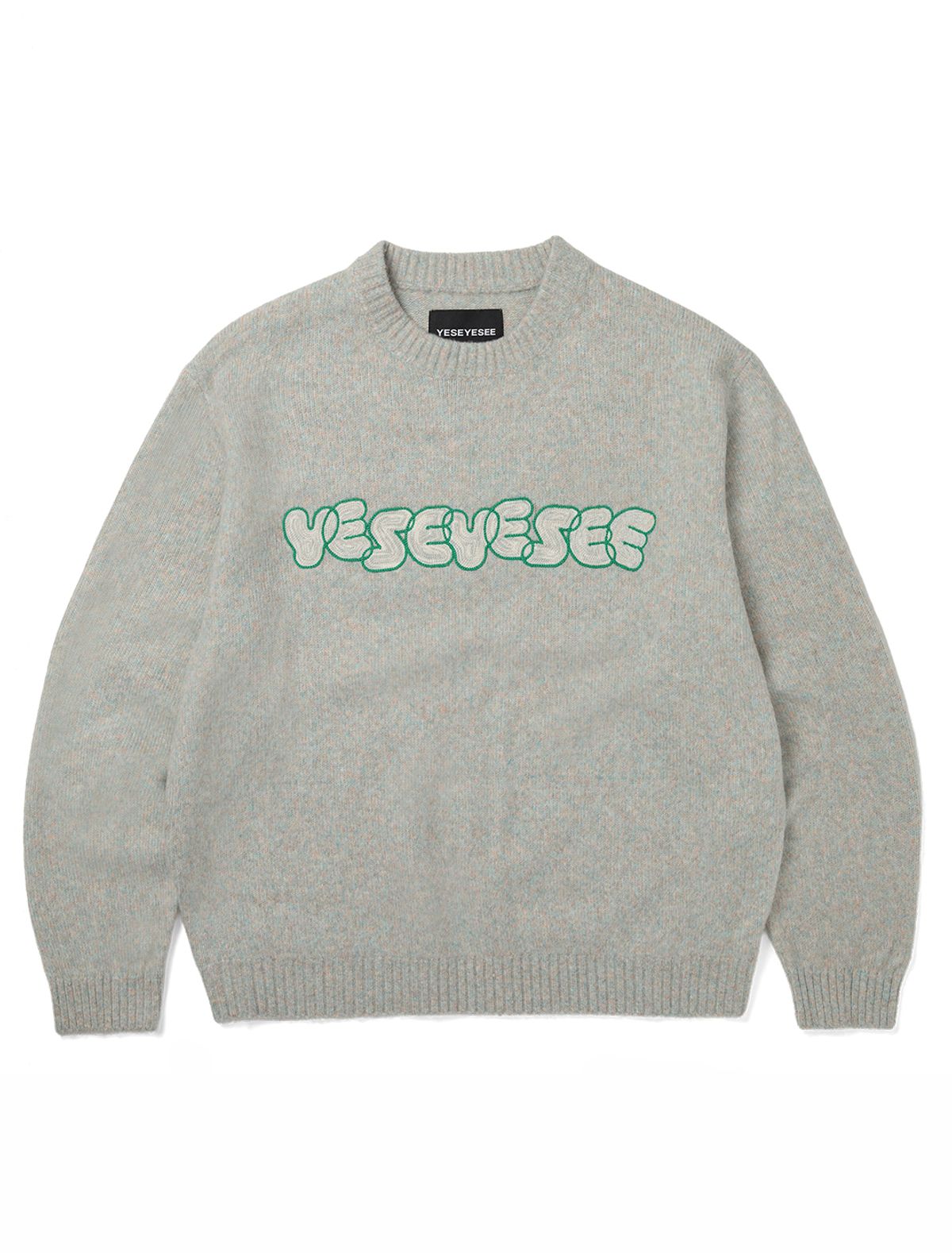 예스아이씨(YESEYESEE) Marble Pattern Logo Knit Pullover Multi