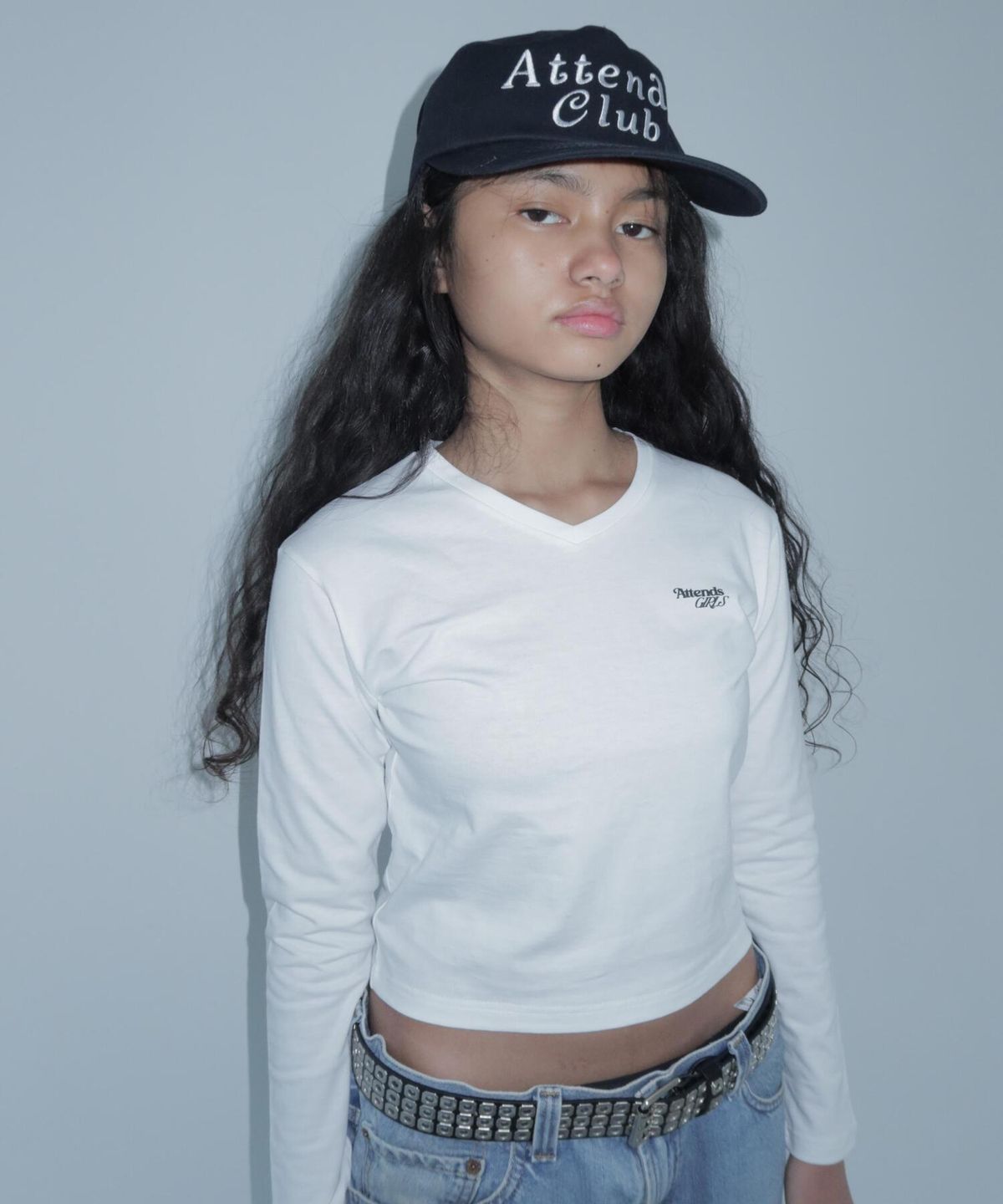 어텐즈(ATTENDS) Attends girls tee shirt (White)