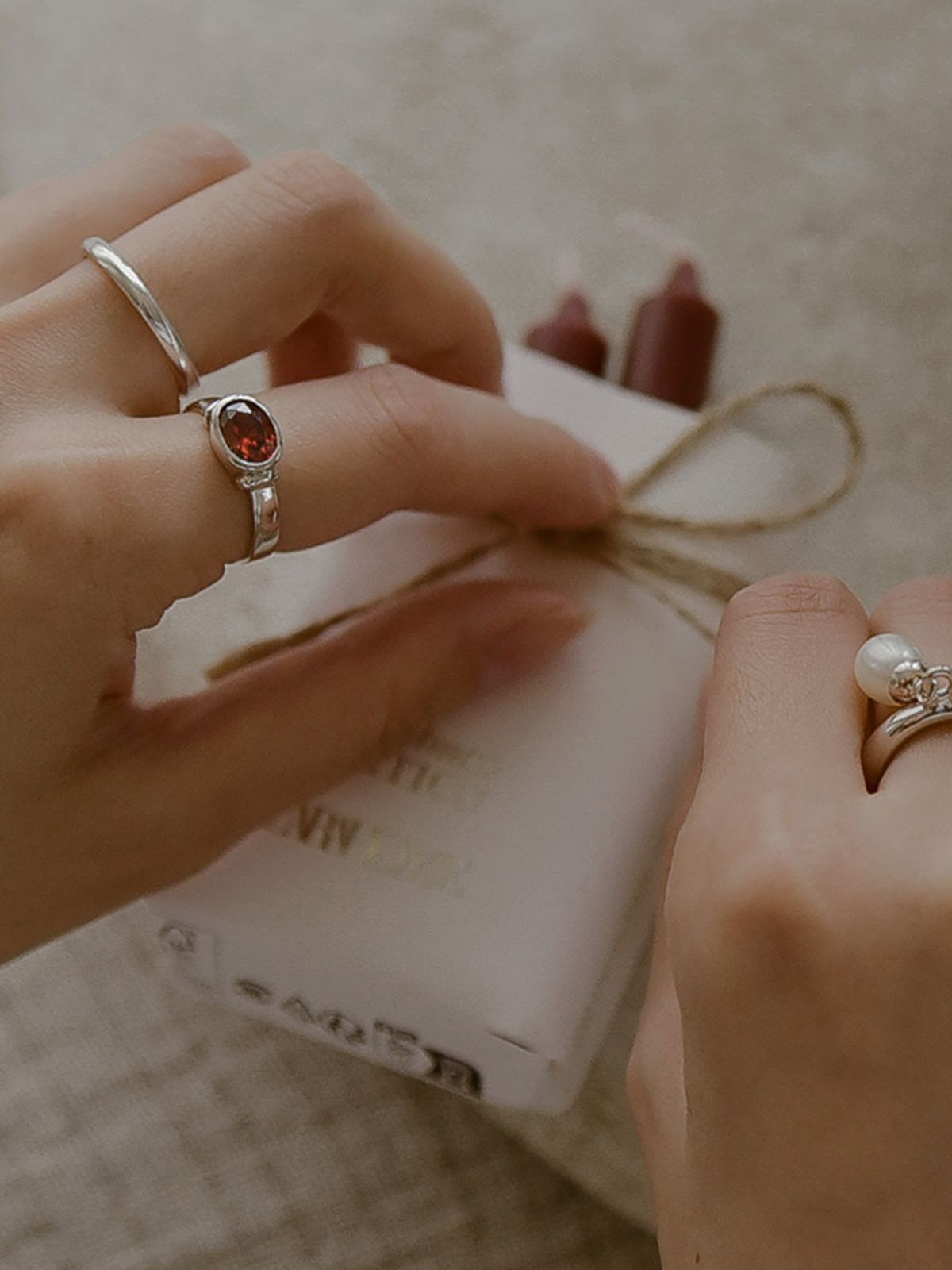 레트로핑거(RETROFINGER) silver925 Garnet Red #SR291