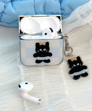 Ballet Cat 실버 에어팟 케이스