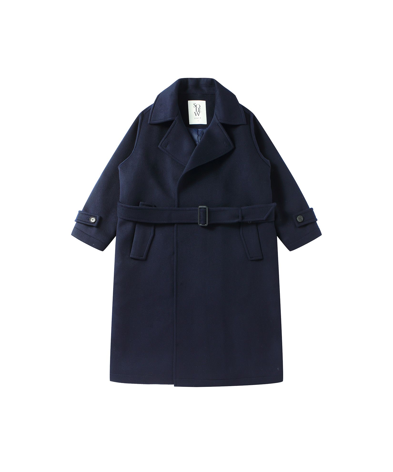MUSINSA公式 | SOLEW ルーズフィットダブルブレストコート_ネイビー