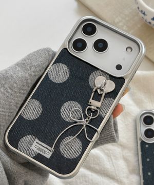 [Key Ring Option] Denim Dot 실버 맥세이프 에폭시 케이스