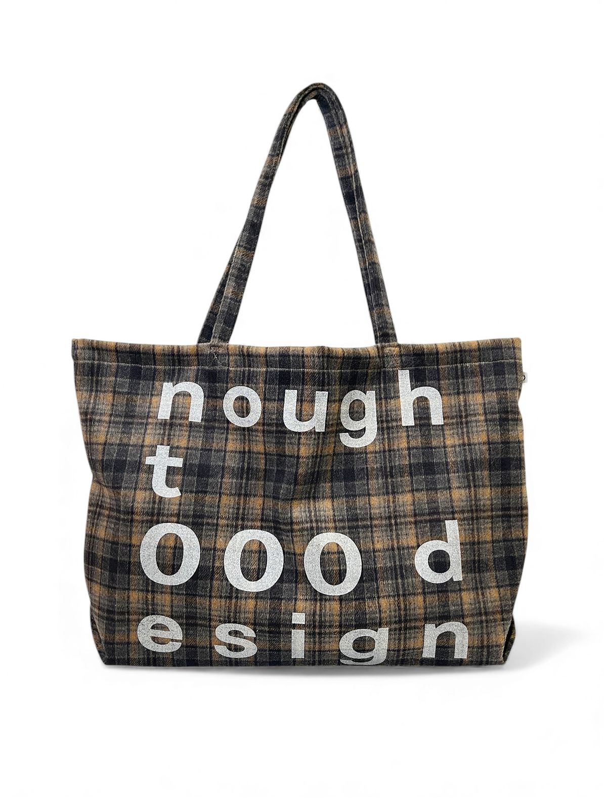 노우트(NOUGHT) 000디자인 체크 쇼퍼백 / 차콜