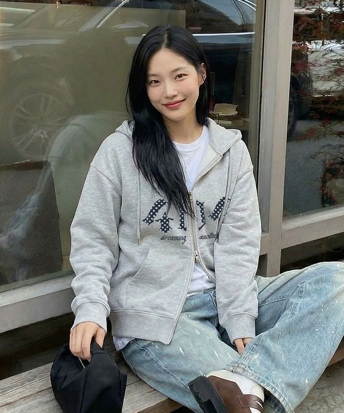 유라이프지(ULIFEZIP) 도트404 우먼 2WAY 오버핏 후드집업 2 Color [ULZH_6022]