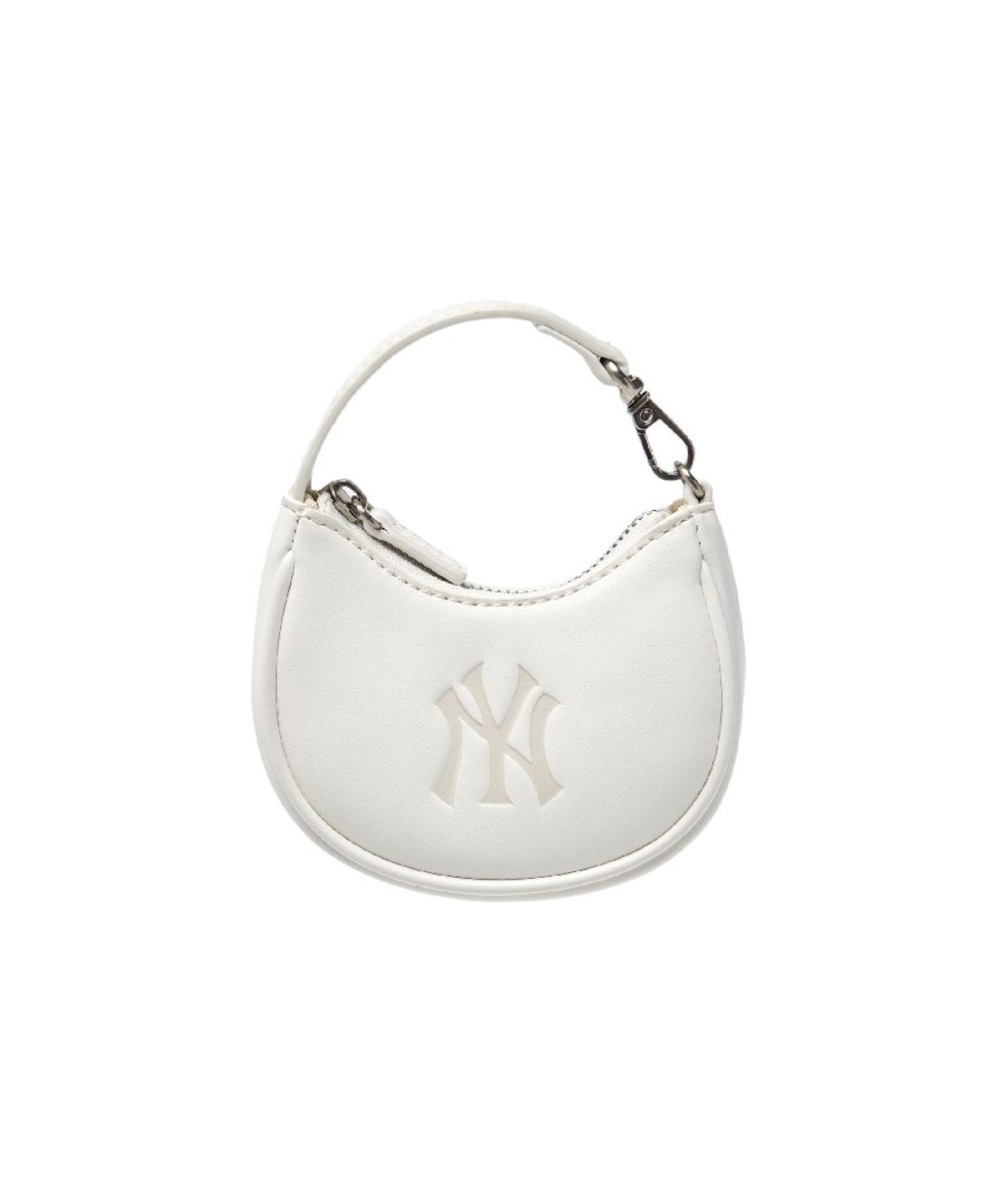 엠엘비(MLB) 베이직 엠보 로고 미니백 키링 NY (Cream)