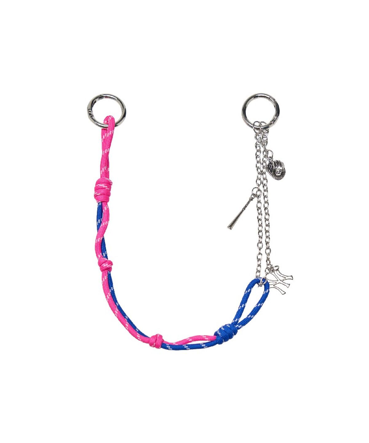 엠엘비(MLB) 베이직 컬러 로프 키링 NY (Pink)