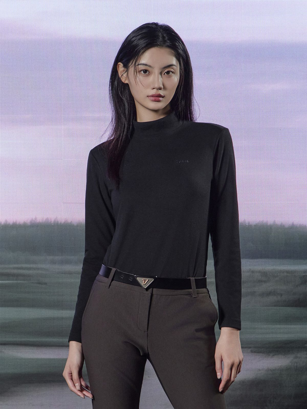 볼빅 골프웨어(VOLVIK GOLFWEAR) ON : 여성 겨울 절개 베이스레이어 VOBSPA92_BK