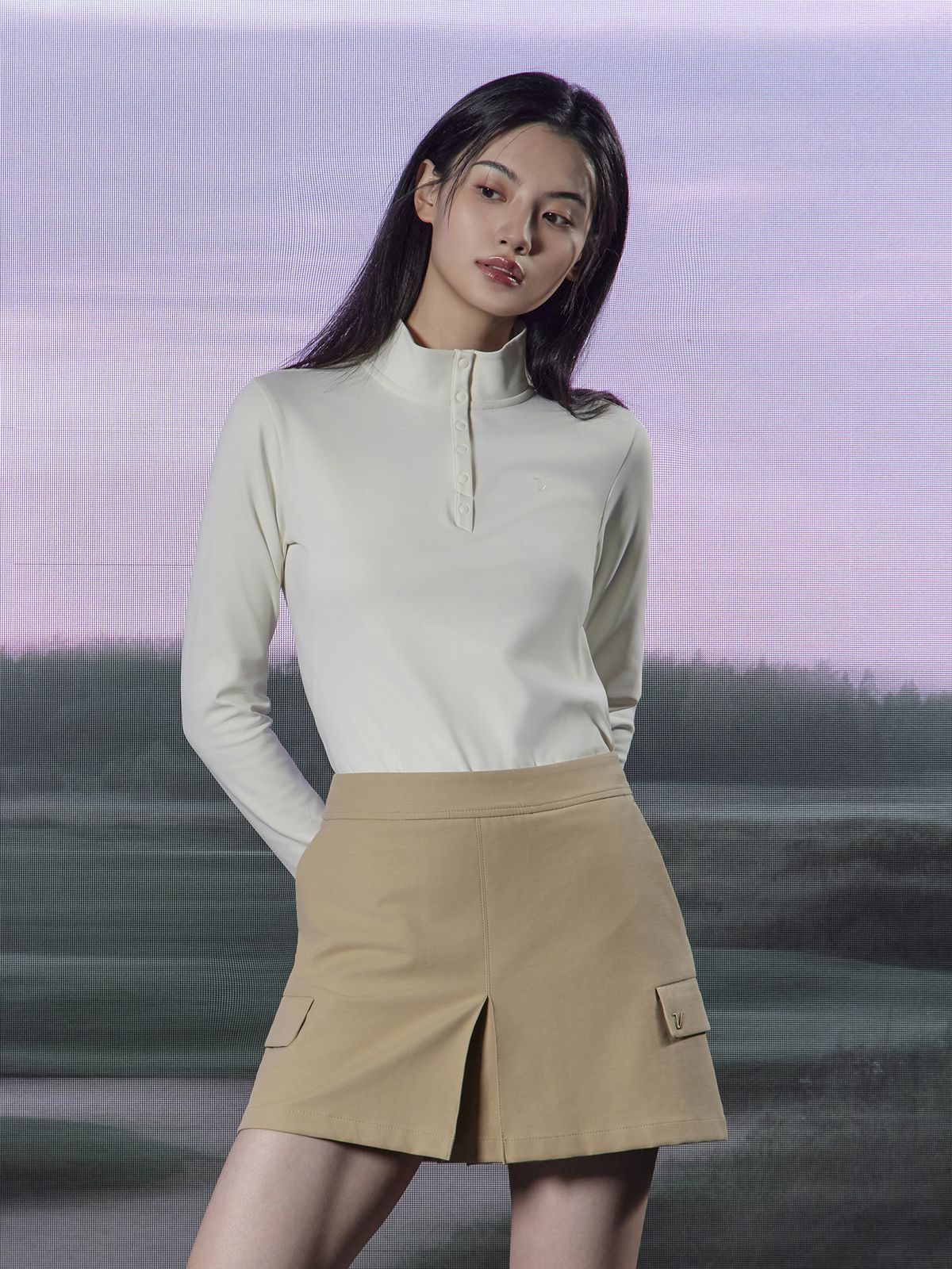 볼빅 골프웨어(VOLVIK GOLFWEAR) ON : 여성 겨울 하이넥 티셔츠 VOTSPA92_IV