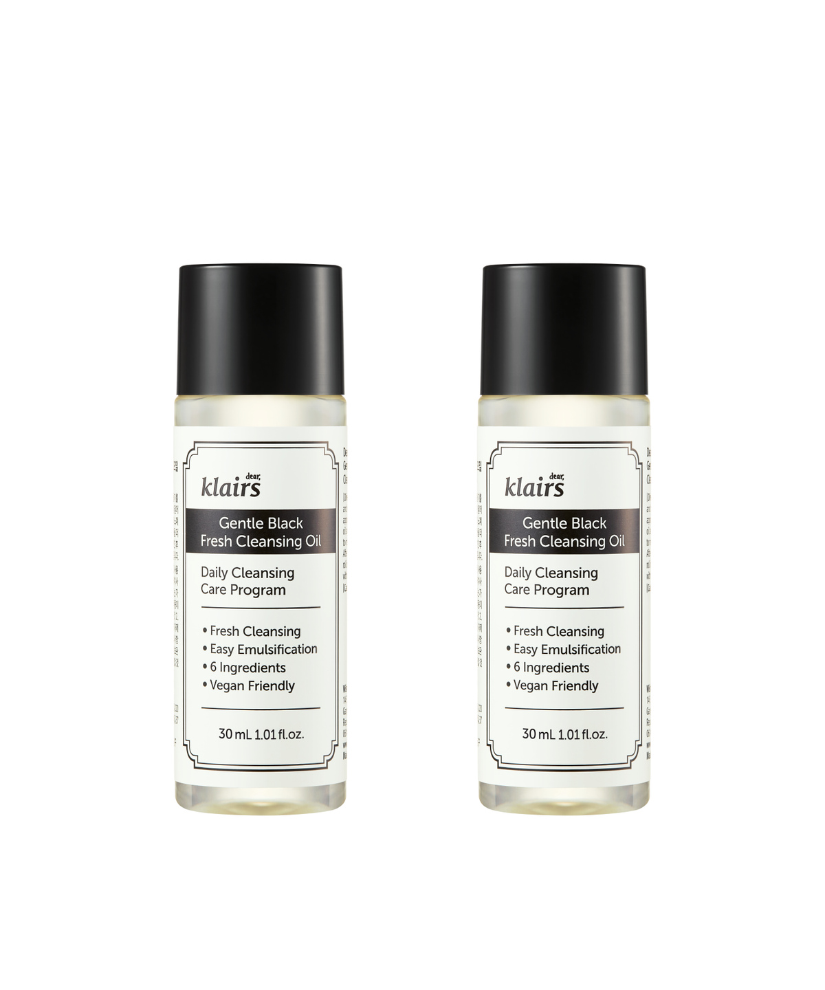 클레어스(KLAIRS) [2Pack]젠틀 블랙 프레쉬 클렌징 오일 30ml+젠틀 블랙 프레쉬 클렌징 오일 30ml