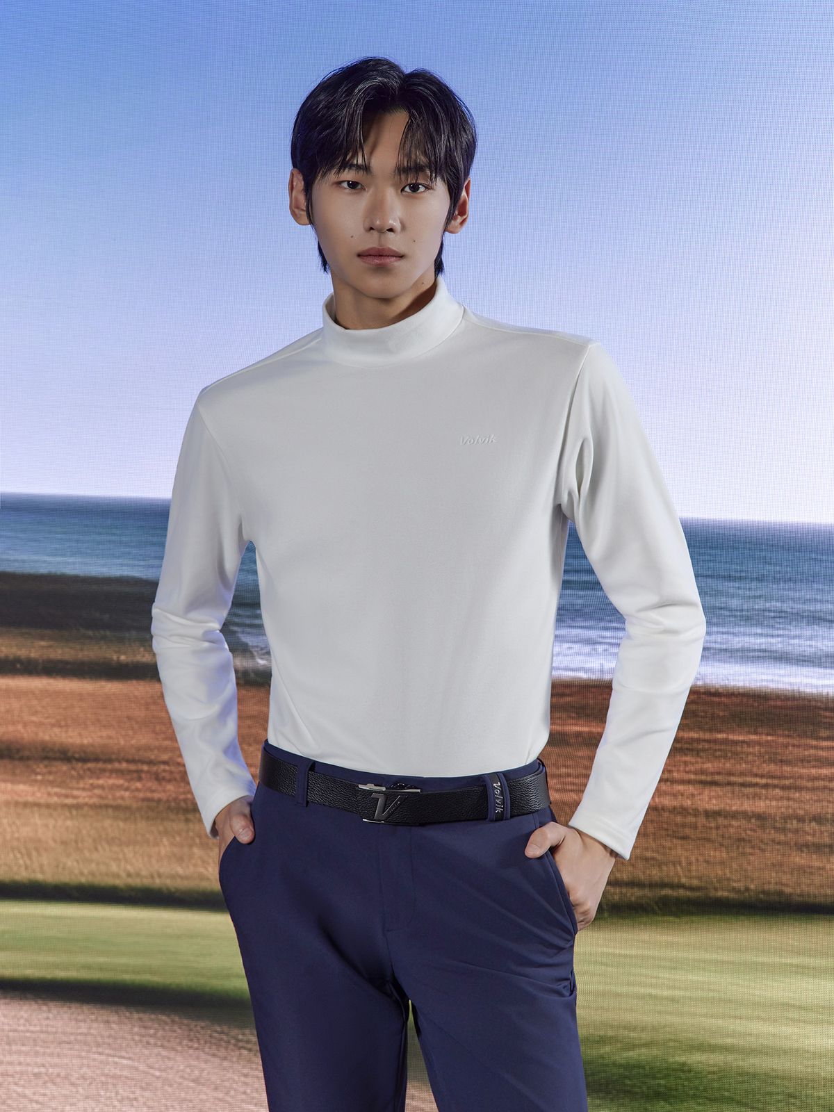 볼빅 골프웨어(VOLVIK GOLFWEAR) 남성 ON : 남성 양면기모 베이스레이어 VOBSPA91_OW